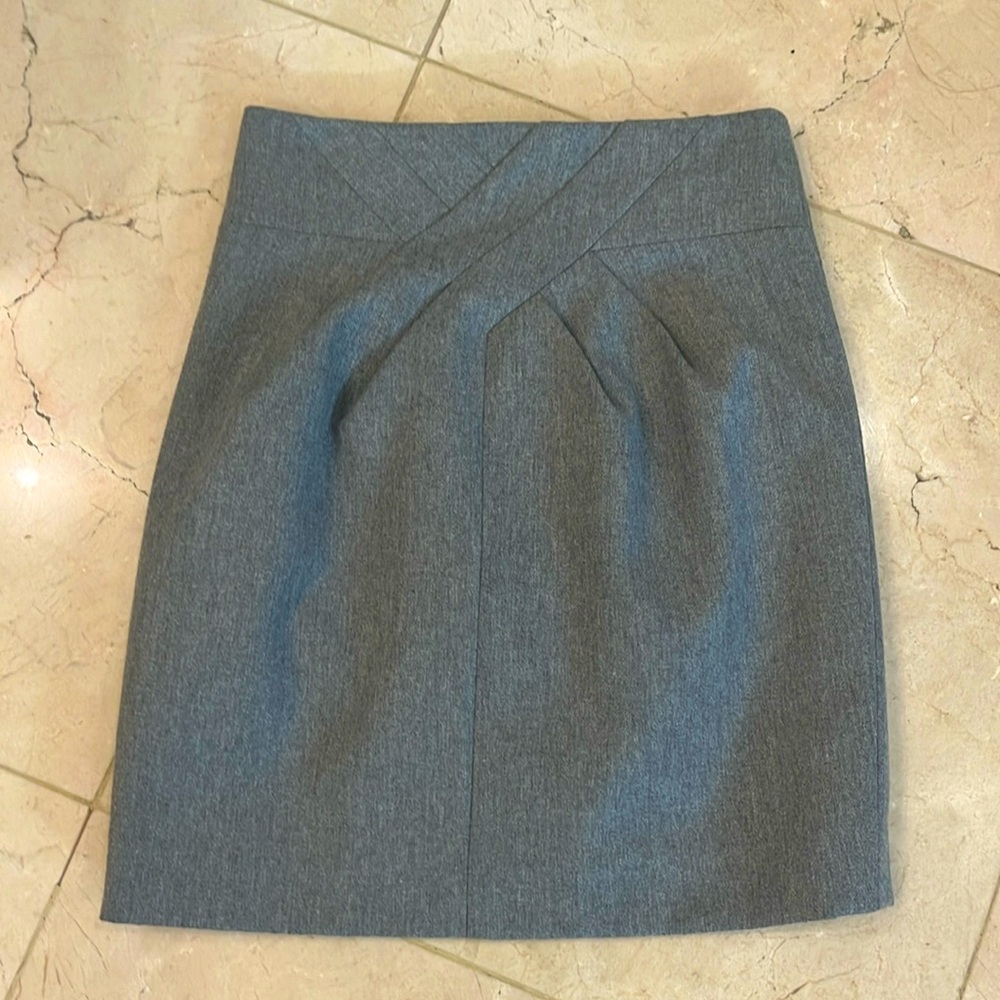 Grey wool high waisted skirt